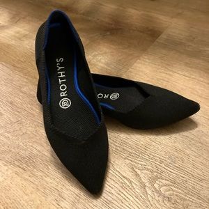 Rothy’s Point Black Flats Size 6.5
